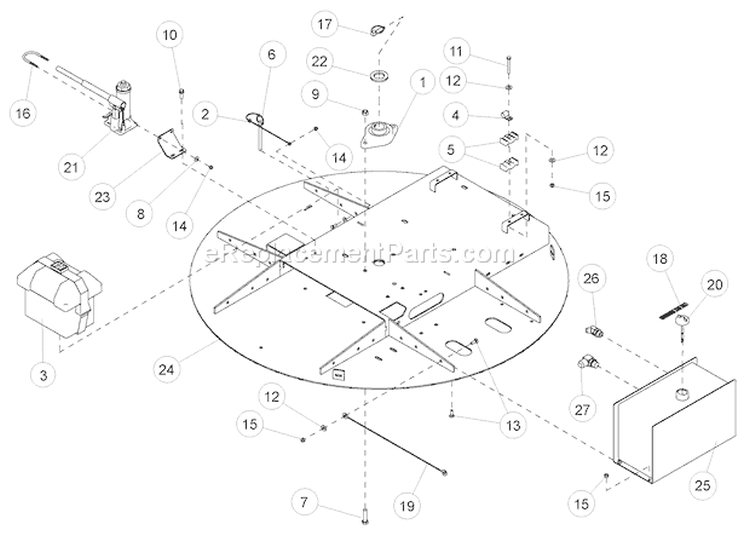 TurnableáAssemblyá(A) Diagram and Parts List for CH8993H 76835 Bear Cat Chipper Shredder